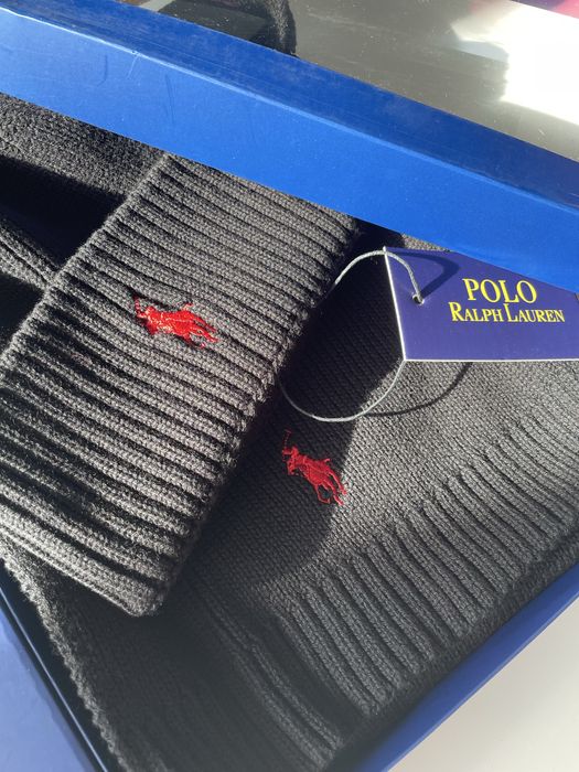 Мъжки подаръчен комплект шал и шапка в кутия Polo