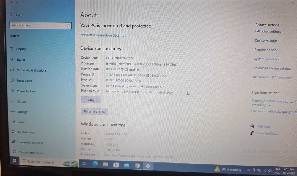 Laptop Samsung Intel Celeron B830 1.80GHz 15.6” 8GB RAM preț mic