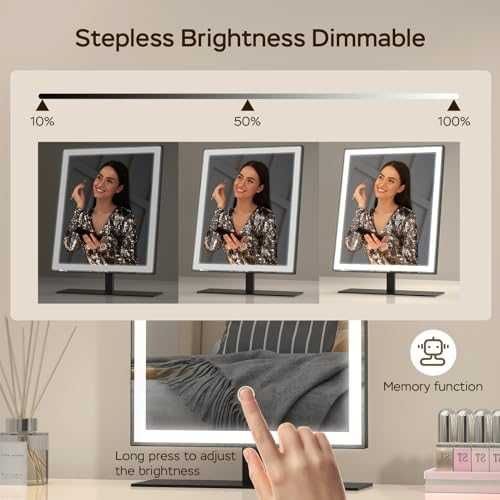 Ново Холивудско LED грим огледало 12 инча 3 цвята регулируема светлина