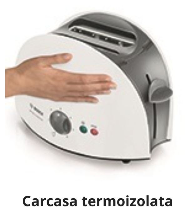 Prajitor de paine Bosch TAT6101, 900 W, 2 felii, 6 setari, Alb