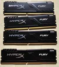 Vand 4x memorie desktop KINGSTON HyperX Fury Black, 8GB DDR4, 3200MHz,
