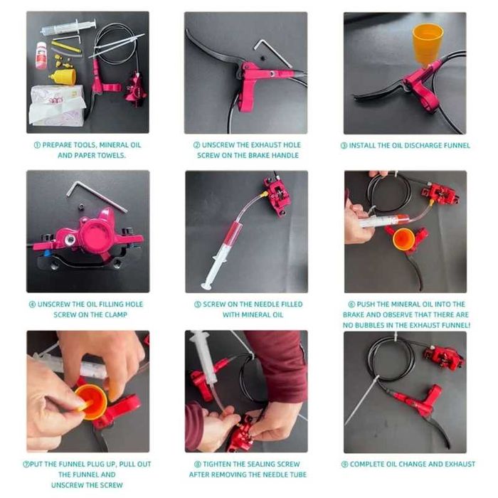 Ezmtb set Kit aerisire frane hidraulice bicicleta Shimano Tektro