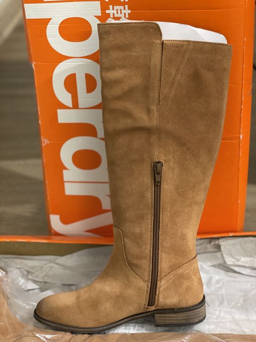 Нови Superdry Женски Дамски Високи Кожени Ботуши 36