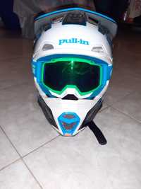 Casca motocros Enduro PULL-IN + ochelari