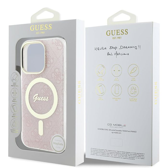 Husa GUESS pentru iPhone 16 Pro Max - Roz