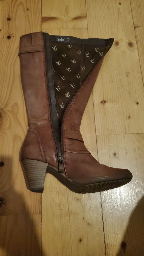 Cizme piele imblanite usor Caprice masura 36