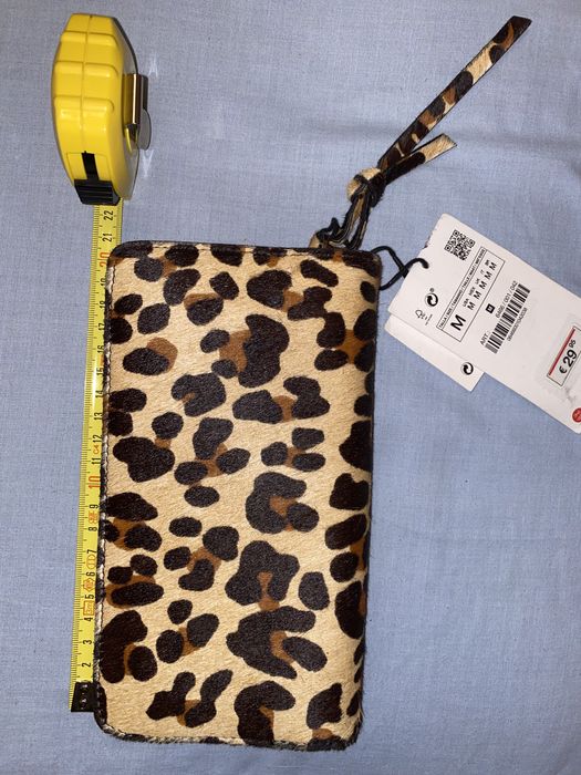 Set Portofel clutch Zara + husa tableta piele naturala,leopard print