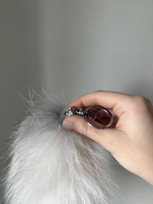 Breloc/ accesoriu pentru geanta din blana naturala de vulpe