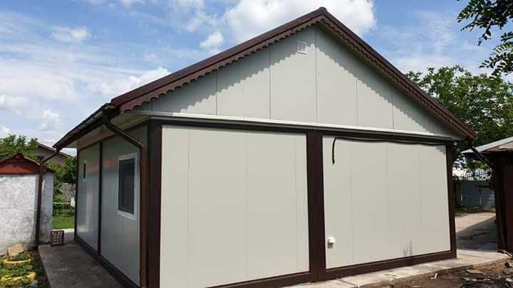 Casa, garaje auto din structura metalica si panou sandwich termoizolat