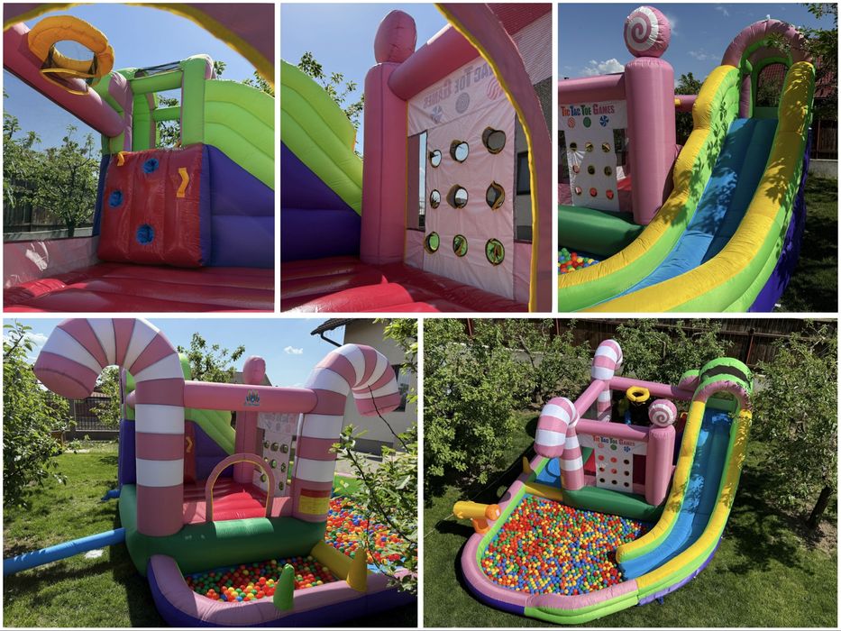 Castel gonflabil cu tobogan Candy Land