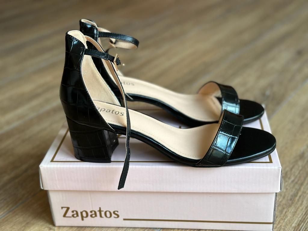 Sandale elegante negre Zapatos 40