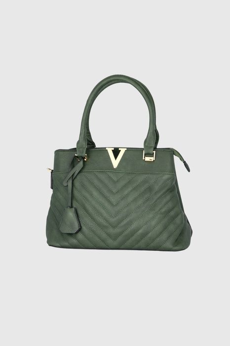 НОВО! ЛИКВИДАЦИЯ! Дамска чанта с V-орнамент