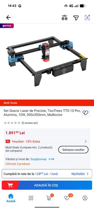 Laser CNC  Gravare TwoTrees TTS-10 Pro
