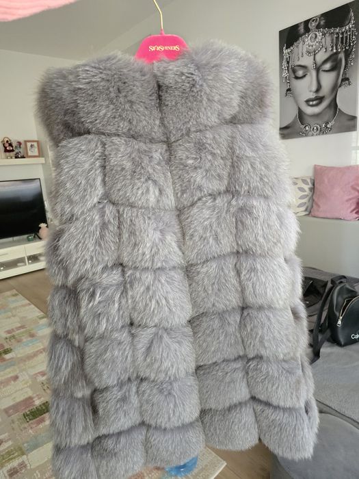 Vesta din BLANA NATURALA vulpe mărime M 38-40