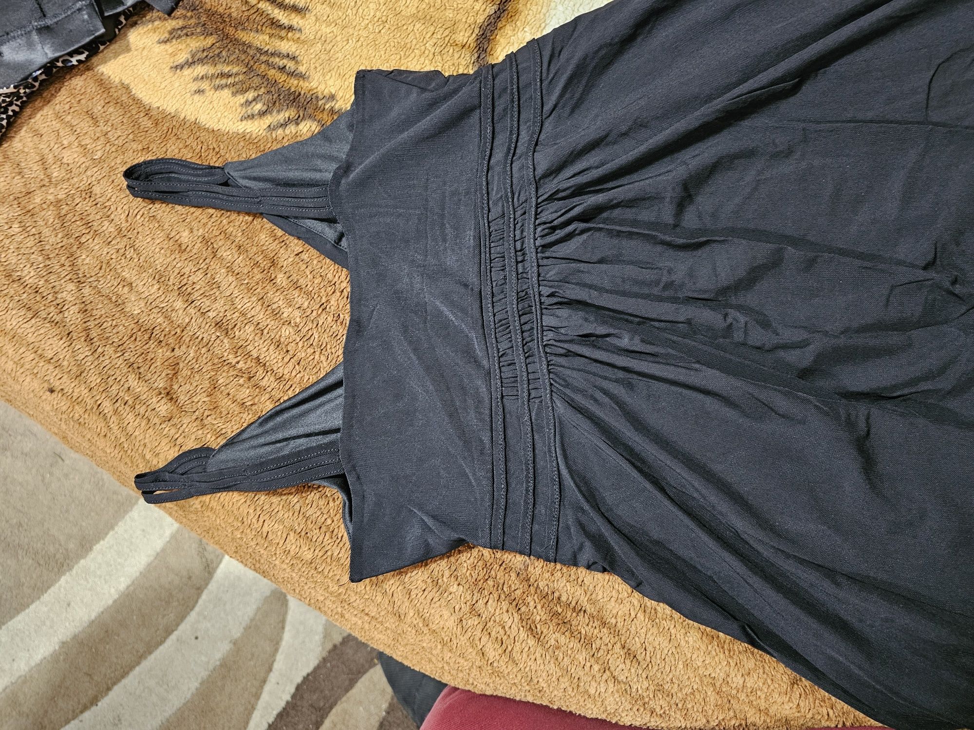 Rochie midi neagră tulle cu bretele subțiri, XS, MEXX