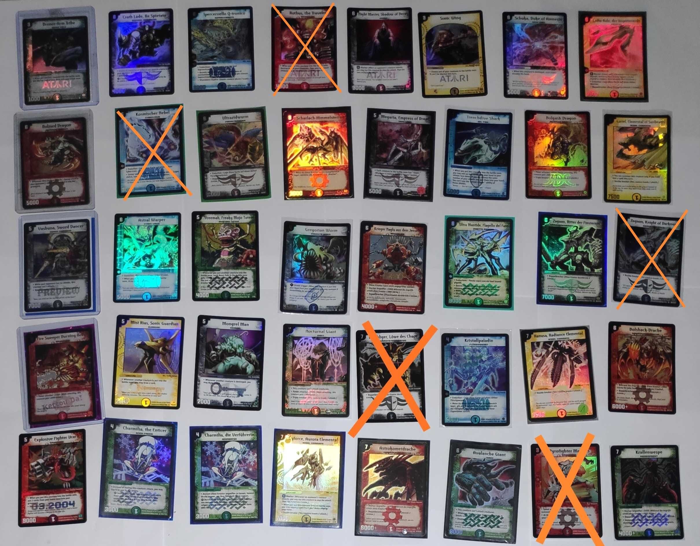 Carti Duel Masters Originale VERY RARE EN apa foc dark lumina natura