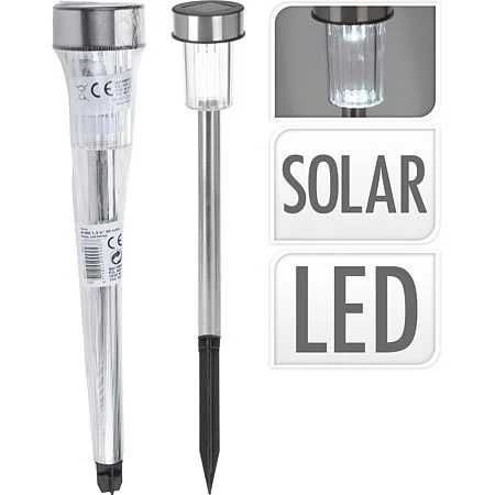 Pachet 5 lampi solare inox cu LED de exterior