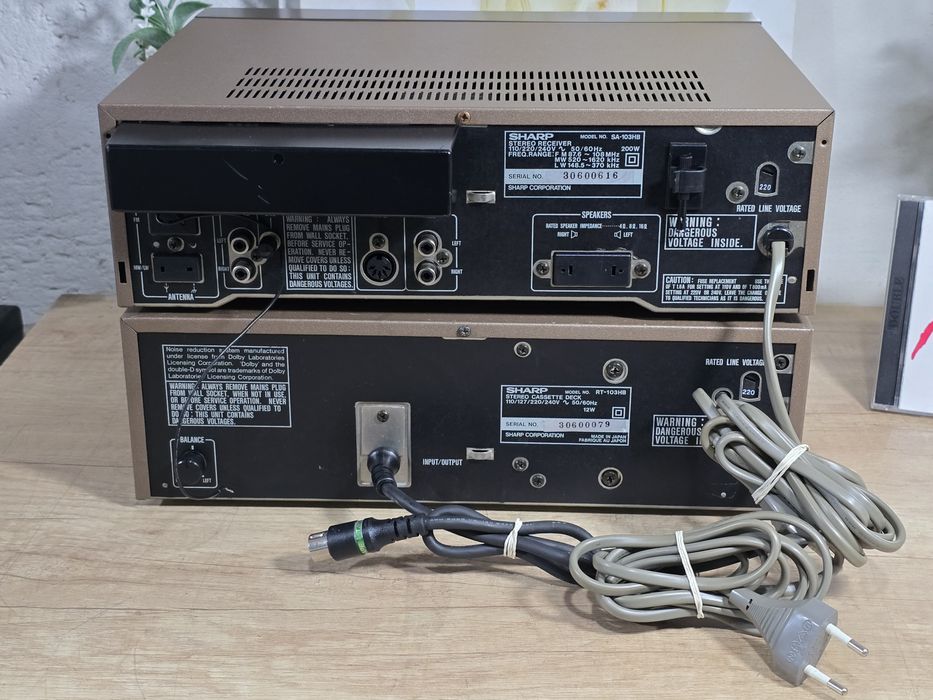 Sistem audio hi-fi retro SHARP ,receiver SA-103, deck RT-103, hifi