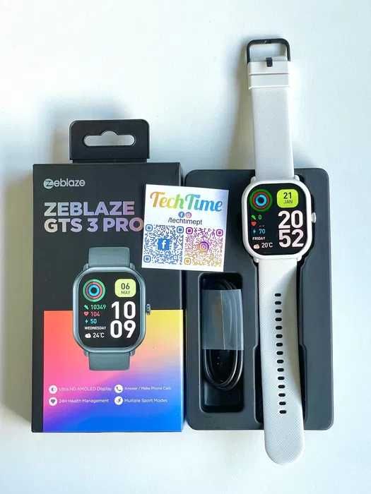 Смарт часовник Zeblaze GTS 3 PRO, 1.97'', Разговори,Водоуст. Бял НОВ