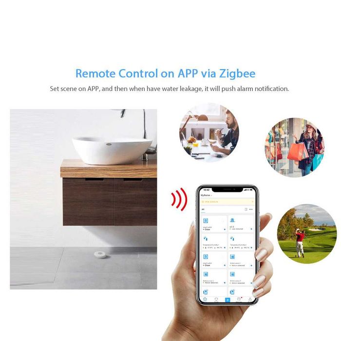 senzor smart apa wifi simplu /cu sonerie, wifi/zigbee, TUYA