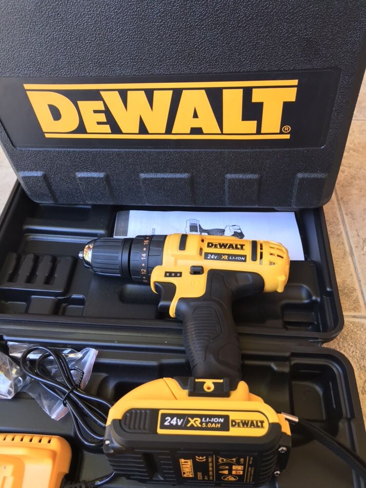 Dewalt 24 волта 5Ah Акумулаторен винтоверт-2 батерии Цена за комплект