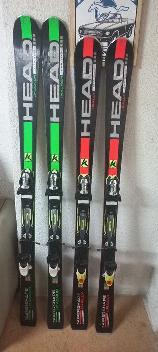 Ски HEAD 163 см и 156 см,радиус 12 и 11,4.в добро състояние.