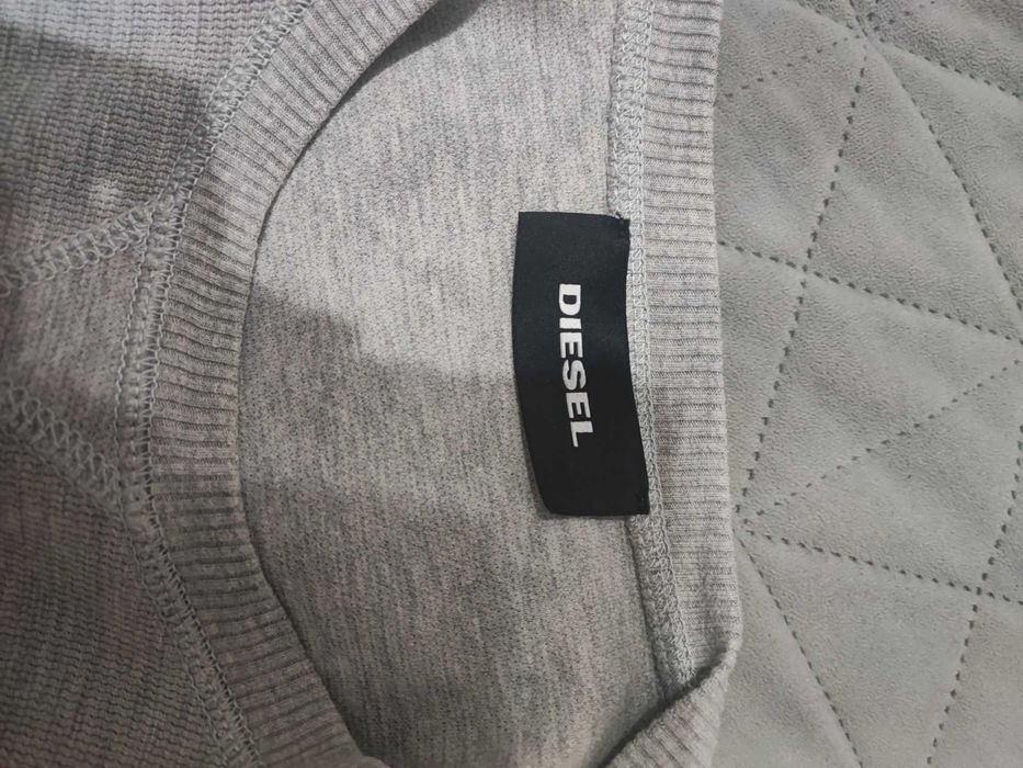 Pulover diesel S-Tina felpa gri menaj cu guler rotund