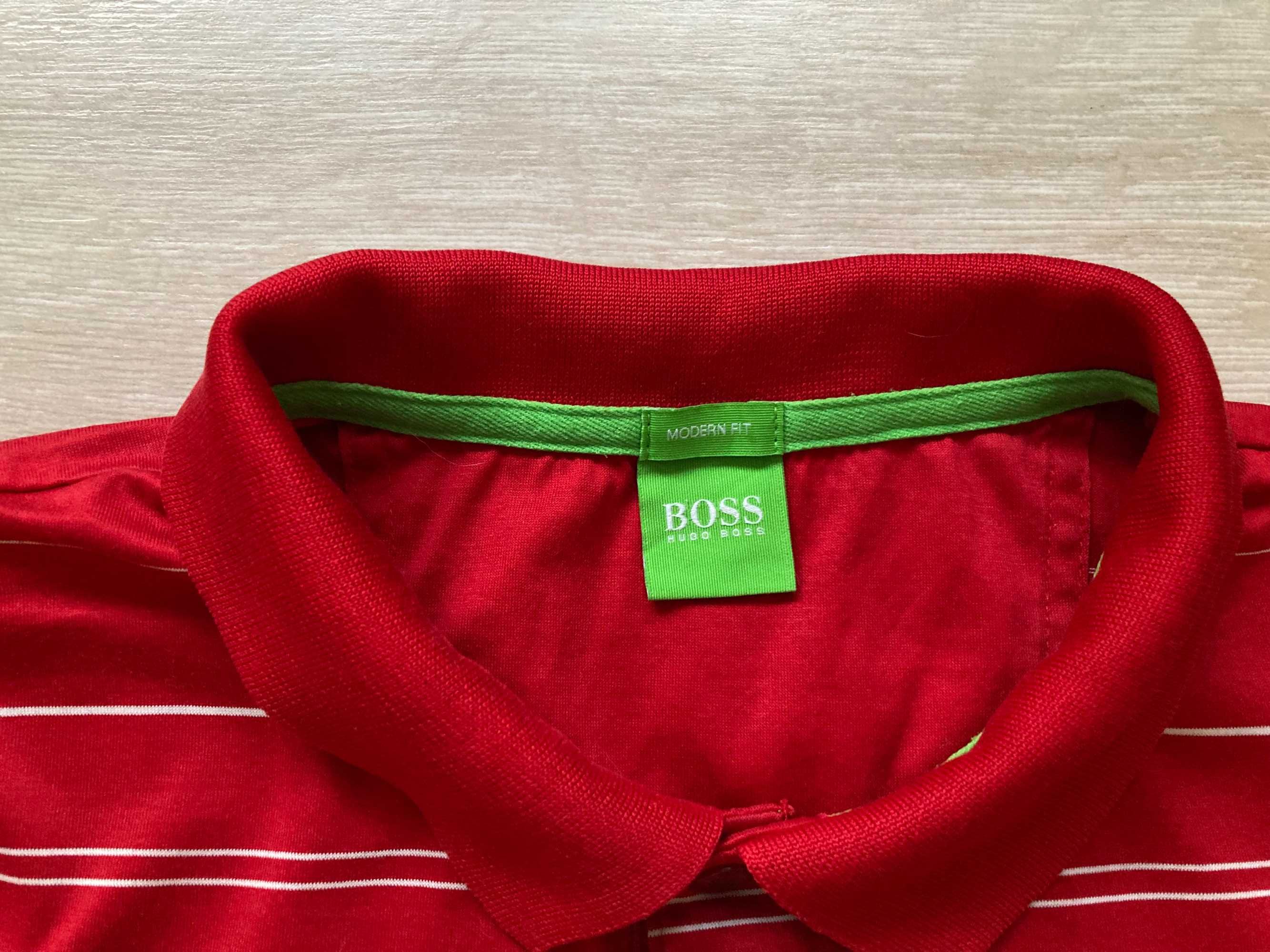 Hugo Boss Green Modern Fit polo t shirt поло тениска размер L