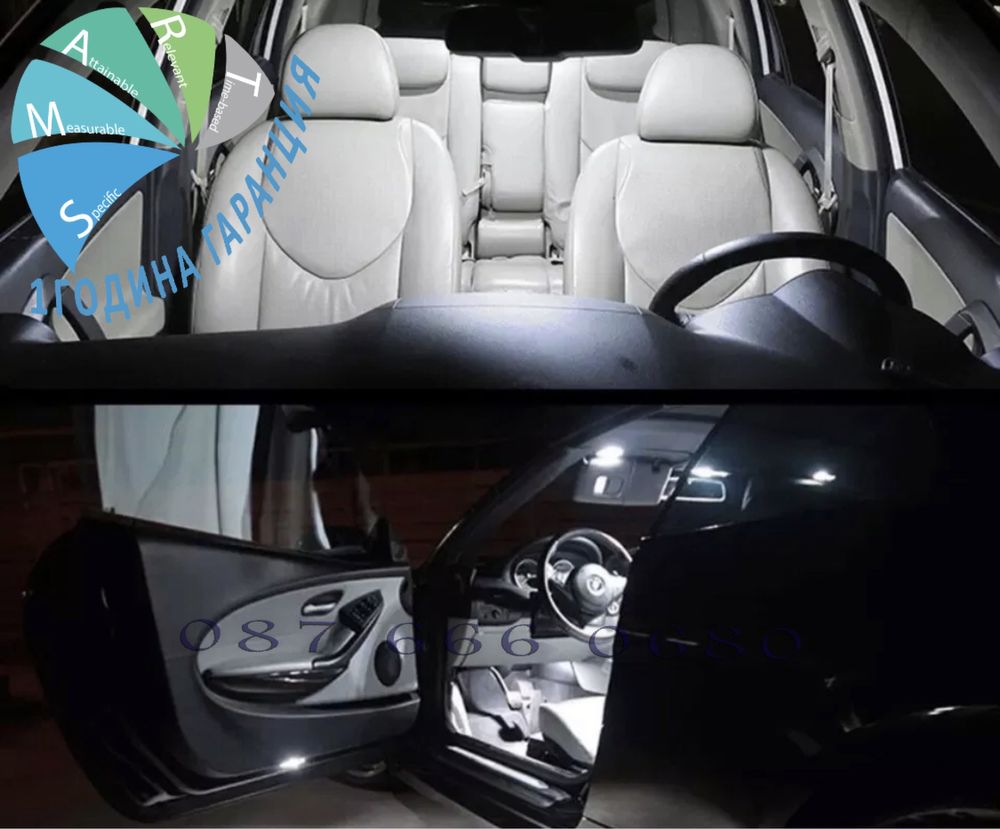 LED крушки СЕТ VW Multivan Caravelle Transporter T4 T5 xenon плафони