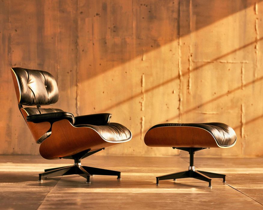 Fotoliu și taburet replica Eames Lounge Chair, studio, cabinet, birou