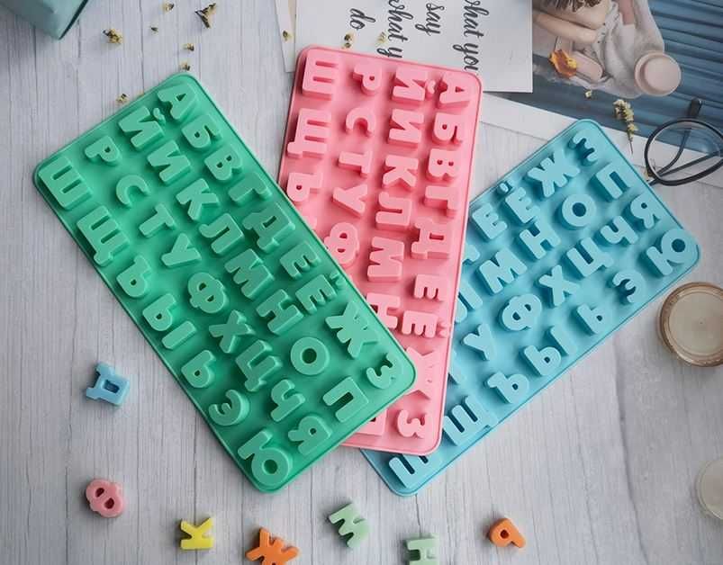 3D силиконова азбука, букви на кирилица молд, калъп, форма, фондан