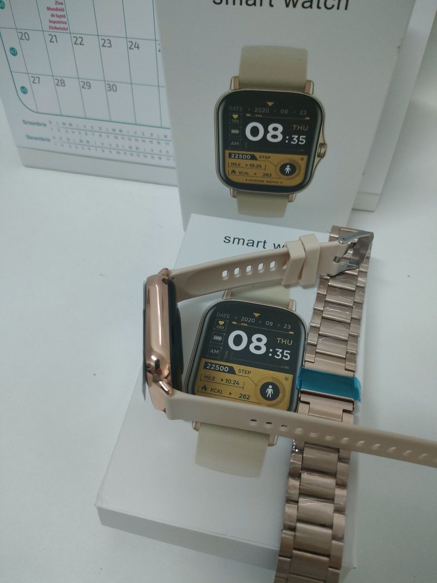 Smartwatch auriu funcții multiple