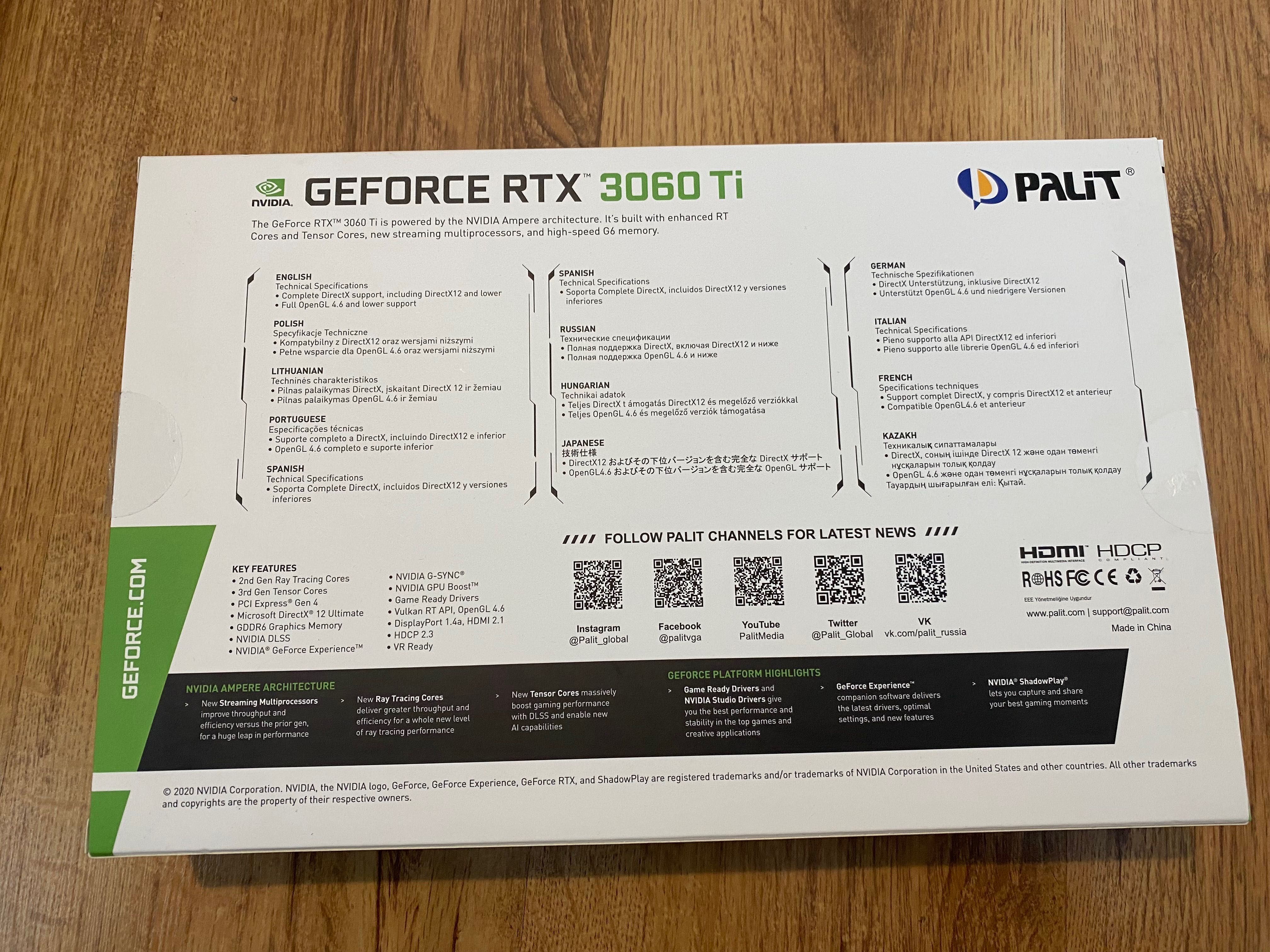 Видео карта RTX 3060 Ti Palit Dual 8GB