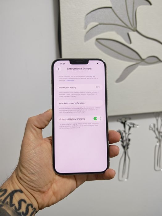 iPhone 13 Pro Max Silver 96%Bat Stare foarte buna totul original