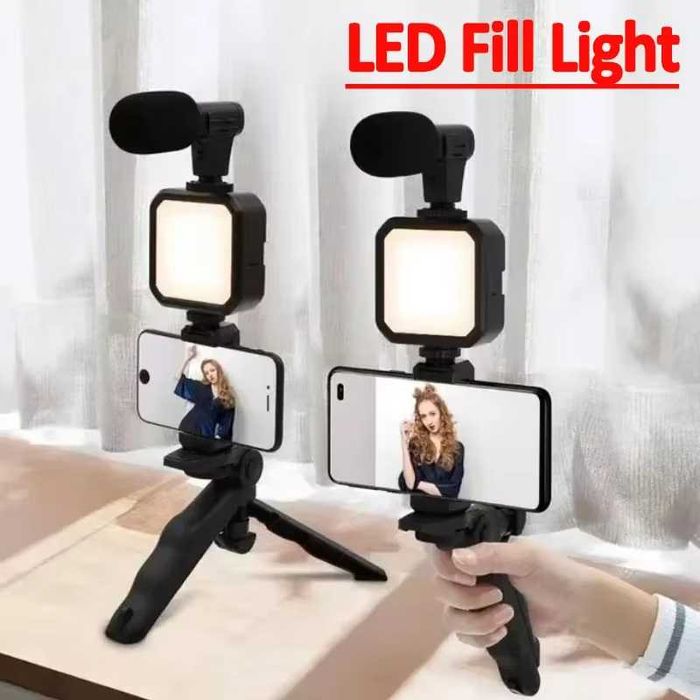 Kit Light Vlog Filmare YouTube Machiaj Beauty Trepied Microfon