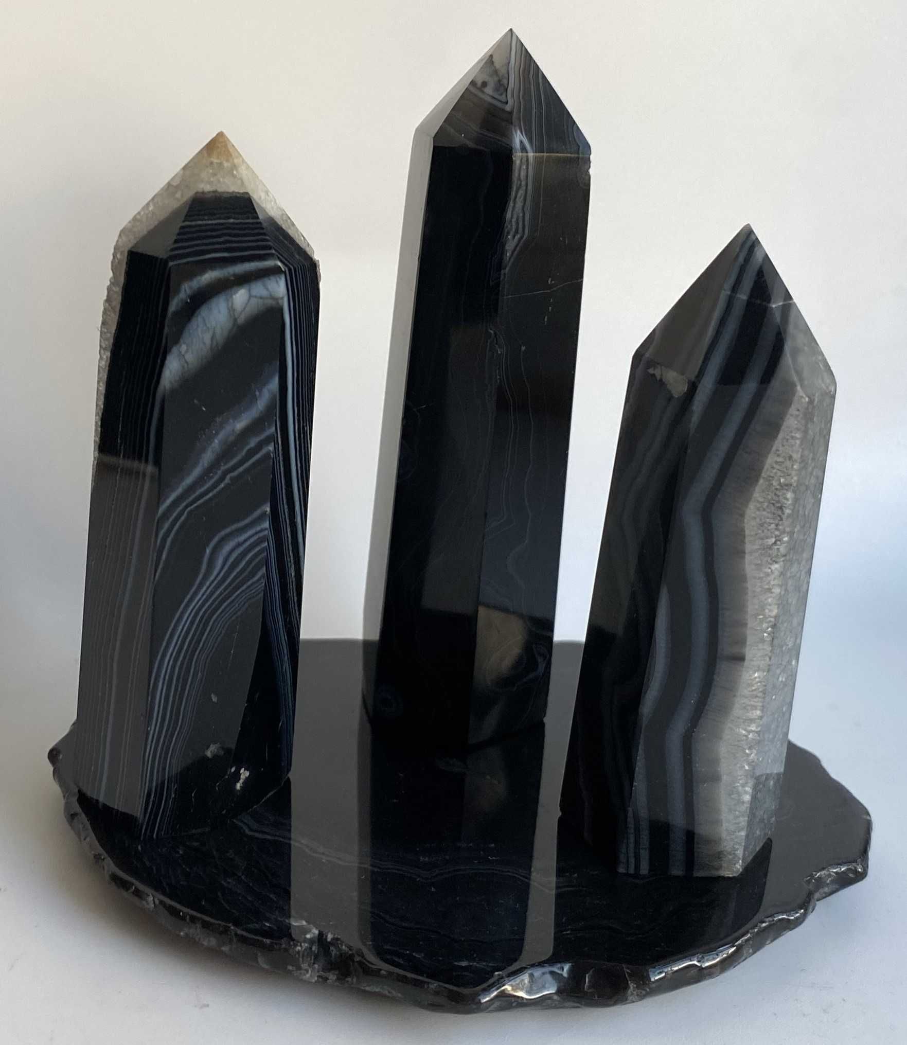 Cristale/Minerale - Agata Neagra - set obeliscuri piatra semipretioasa