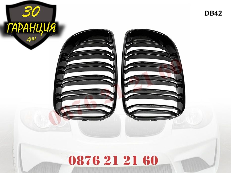 Двойни M Бъбреци Решетки BMW 1 E87 2007-11 БМВ Е87 Черен Гланц Спо
