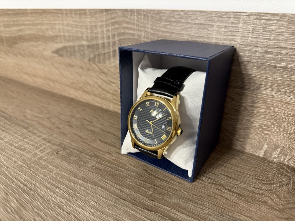 Ceas barbati SKMEI 9058, curea piele, quartz, water resist 50m
