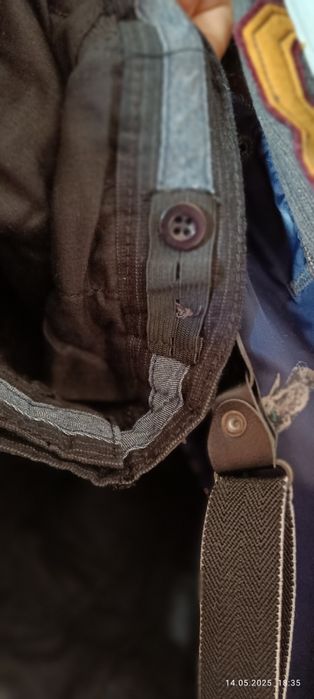 Панталон Нов С тиранти, черно с райе, момче 13г, 158см., Нов, 100% пам