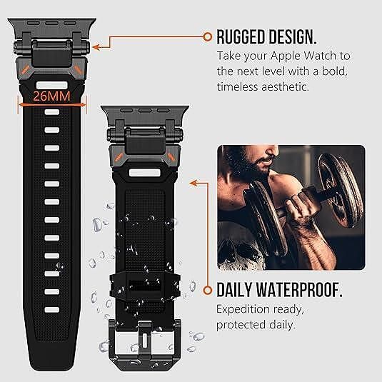 Tech-protect delta pro каишка за apple watch ultra 1/2 - black/black