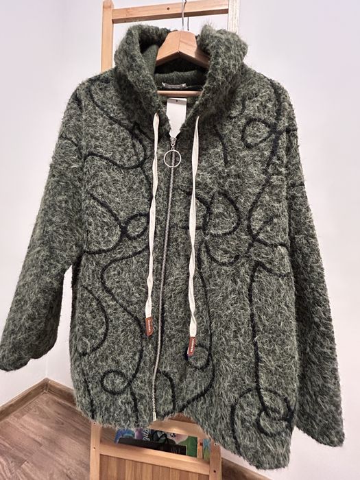 Jacheta dama femei cu gluga bej/kaki/negru masura universala