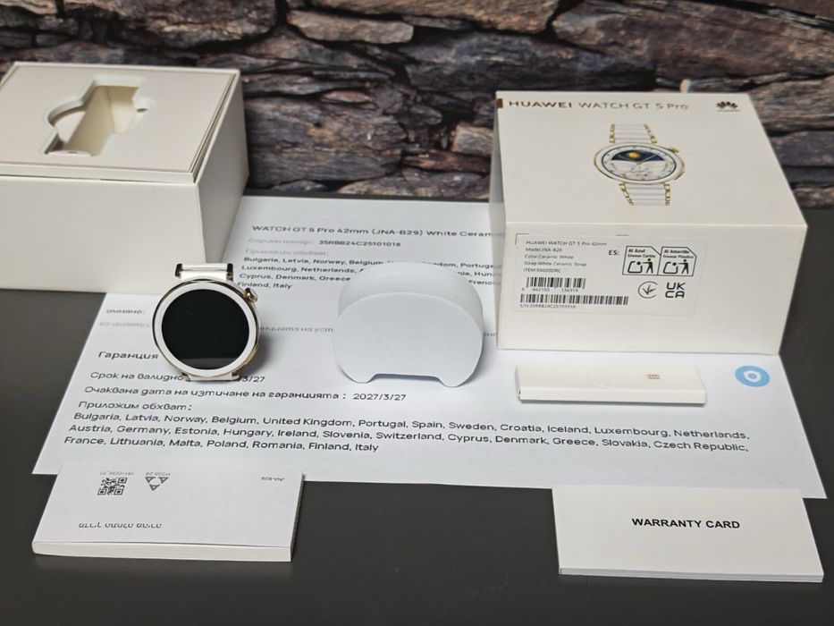 КАТО НОВ Huawei Watch GT 5 Pro Ceramic 24м. ГАРАНЦИЯ