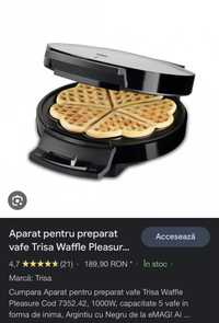 Aparat preparat vafe waffle Trisa negru argintiu