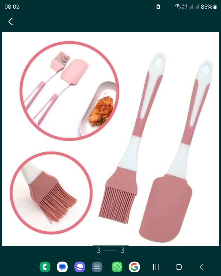 Set pensula si paleta din silicon termorezistent si plastic joc