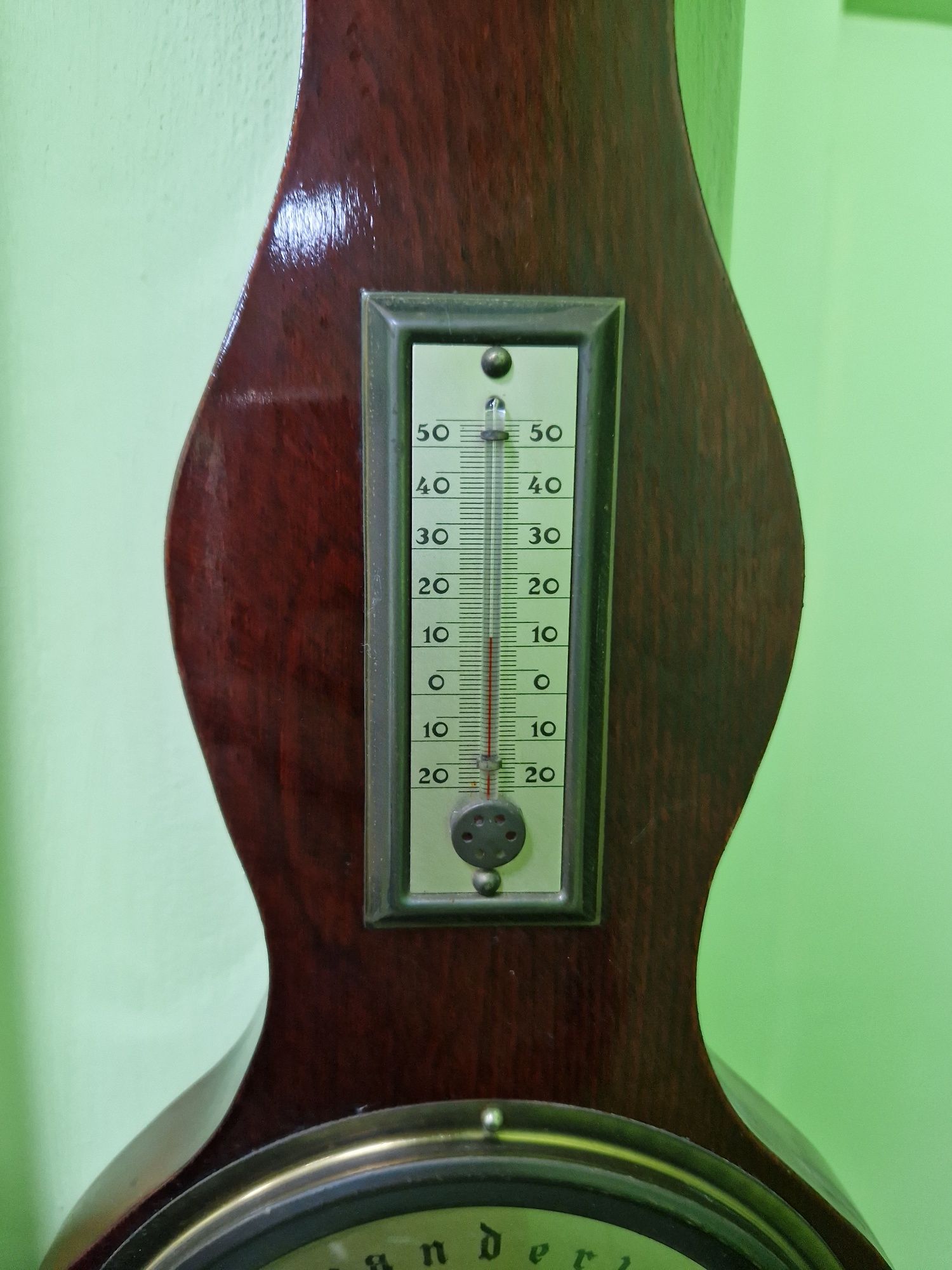 Чудесен антикварен белгийски барометър с термометър