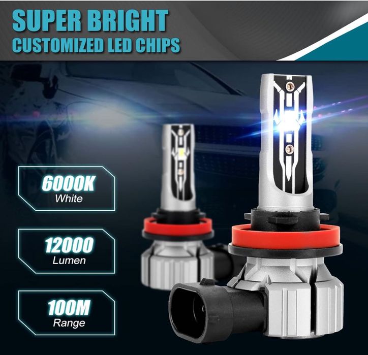 H8 H9 H11 LED Крушки за Фарове 12V 70W 6000K Ксенонови Бели