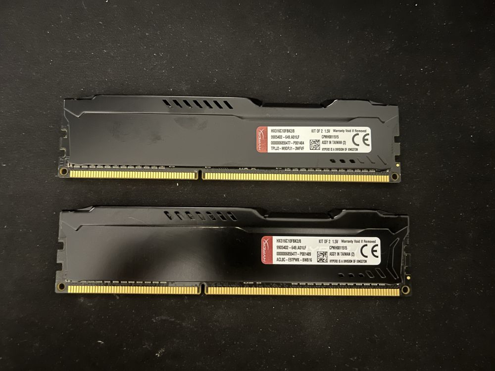 Kit Memorie RAM 8GB DDR3 HyperX Fury Black 1600 MHz CL10