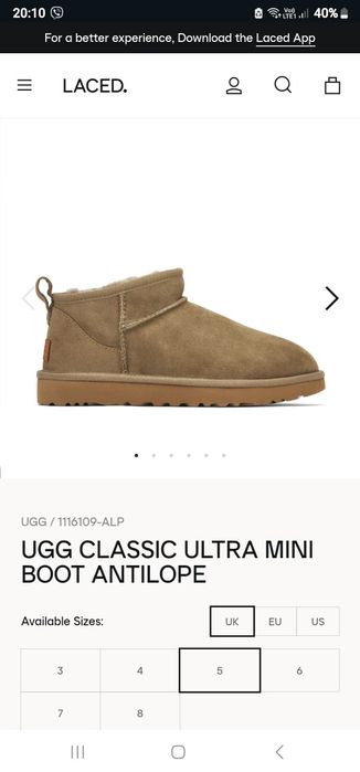 Ugg classic ultra mini 37
