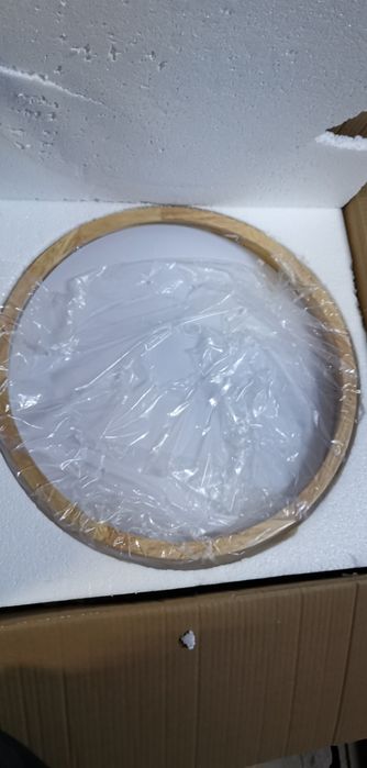 LED плафон за таван Ф50см дървена основа дистанционно