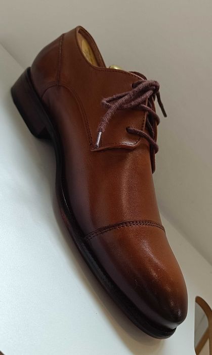 Pantofi derby 41 cap toe premium Oliver Jacob NOI piele naturala moale